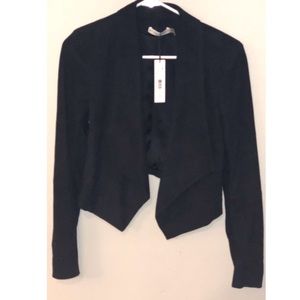 Alice and Olivia Henry suede open front jacket